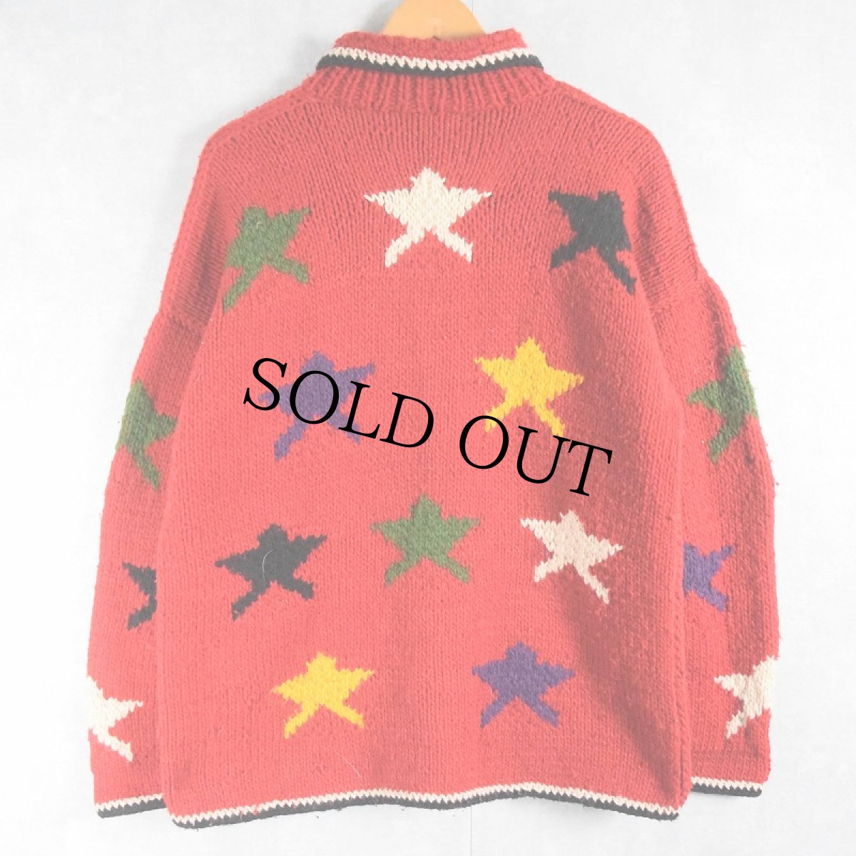 画像2: OTAVALO NATIVE AMERICAN ECUADOR製 星柄 ウールニットジャケット (2)