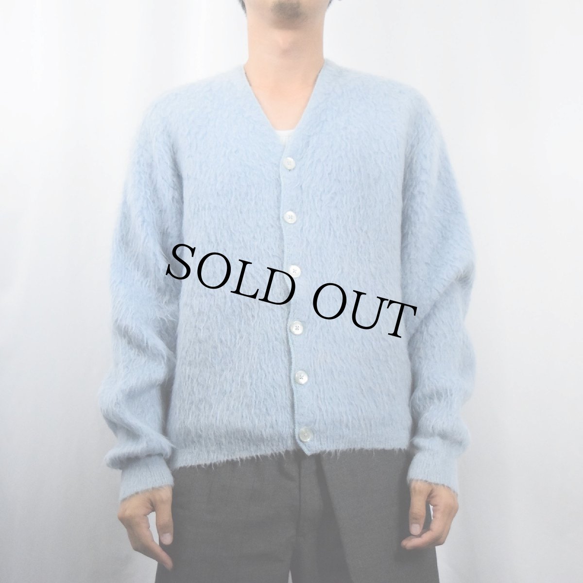 画像2: 60〜70's Knitz by Fritz モヘア×ウールニットカーディガン L (2)