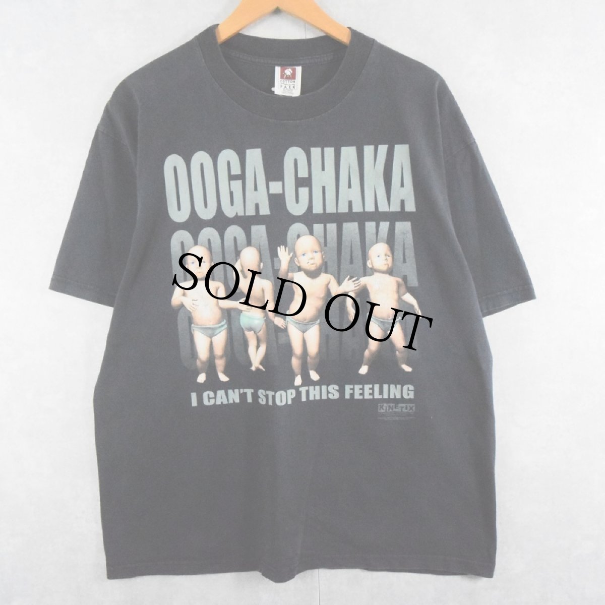 画像1: 90's THE DANCING BABY "OOGA-CHAKA" イラストプリントTシャツ BLACK XL (1)