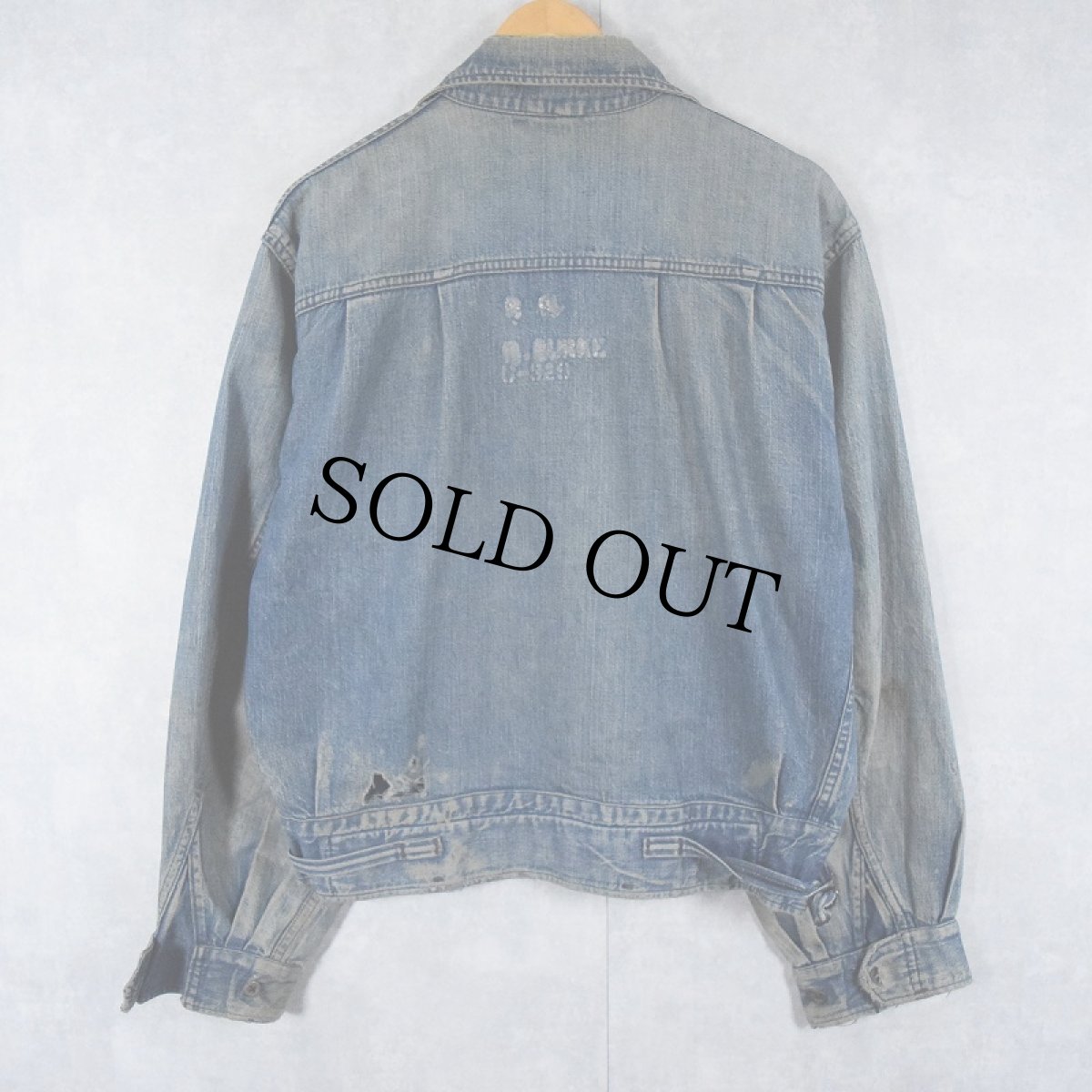 画像2: 50's Royal Canadian Navy チンスト付き デニムワーキングジャケット (2)