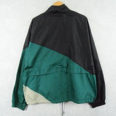 画像2: 90〜2000's NIKE ロゴ刺繍 切り替えデザイン ナイロンジャケット BLACK×GREEN L (2)