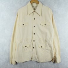 画像1: 【SALE】 70's david winter コットンサファリジャケット XL (1)