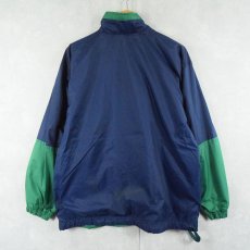 画像2: 90〜2000's NIKE ロゴ刺繍 切り替えデザイン ナイロンジャケット NAVY×GREEN XL (2)