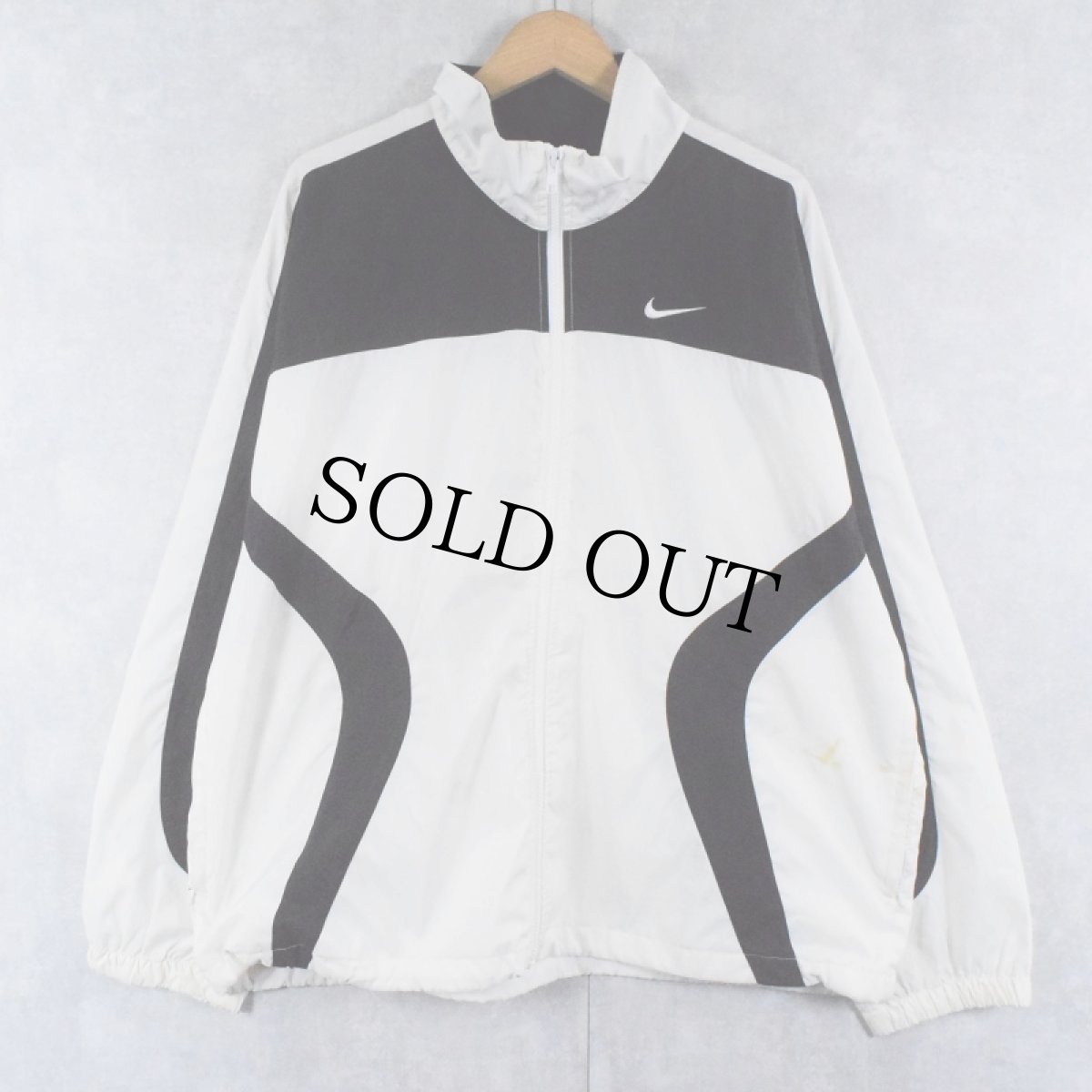 画像1: 90〜2000's NIKE ロゴ刺繍 切り替えデザイン ナイロンジャケット L (1)