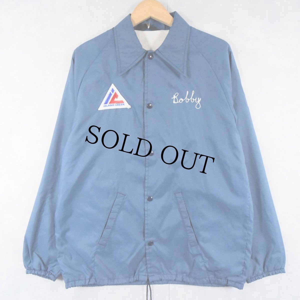 画像2: 70's Sir Jac "ISLAND CREEK RESCUE TEAM" チェーン刺繍 コーチジャケット M (2)