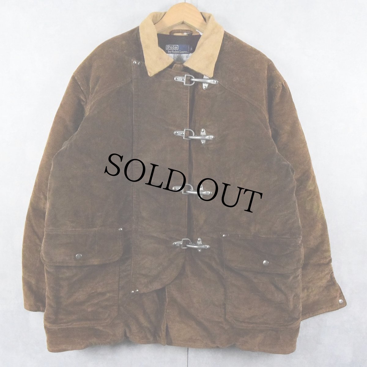 画像1: 90's Polo Ralph Lauren コーデュロイ ダウンファイヤーマンジャケット XL (1)