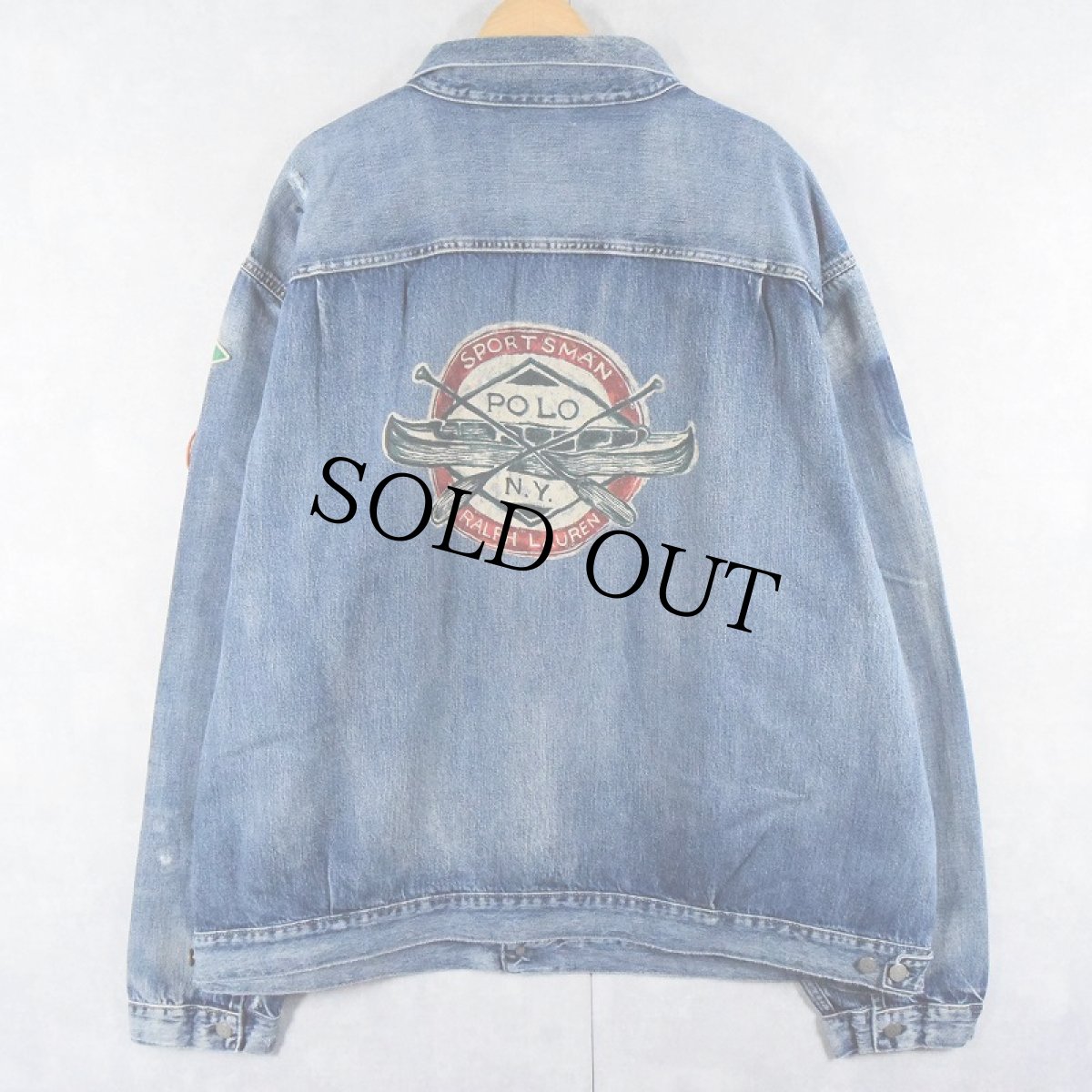 画像2: POLO Ralph Lauren "2nd TYPE" パッチ付き デニムジャケット 4XLT (2)