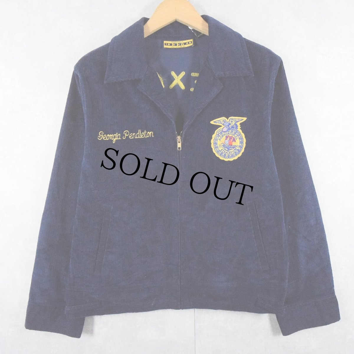 画像2: FFA "TEXAS TOMPKINS" ファーマーズコーデュロイジャケット NAVY SIZE36 (2)