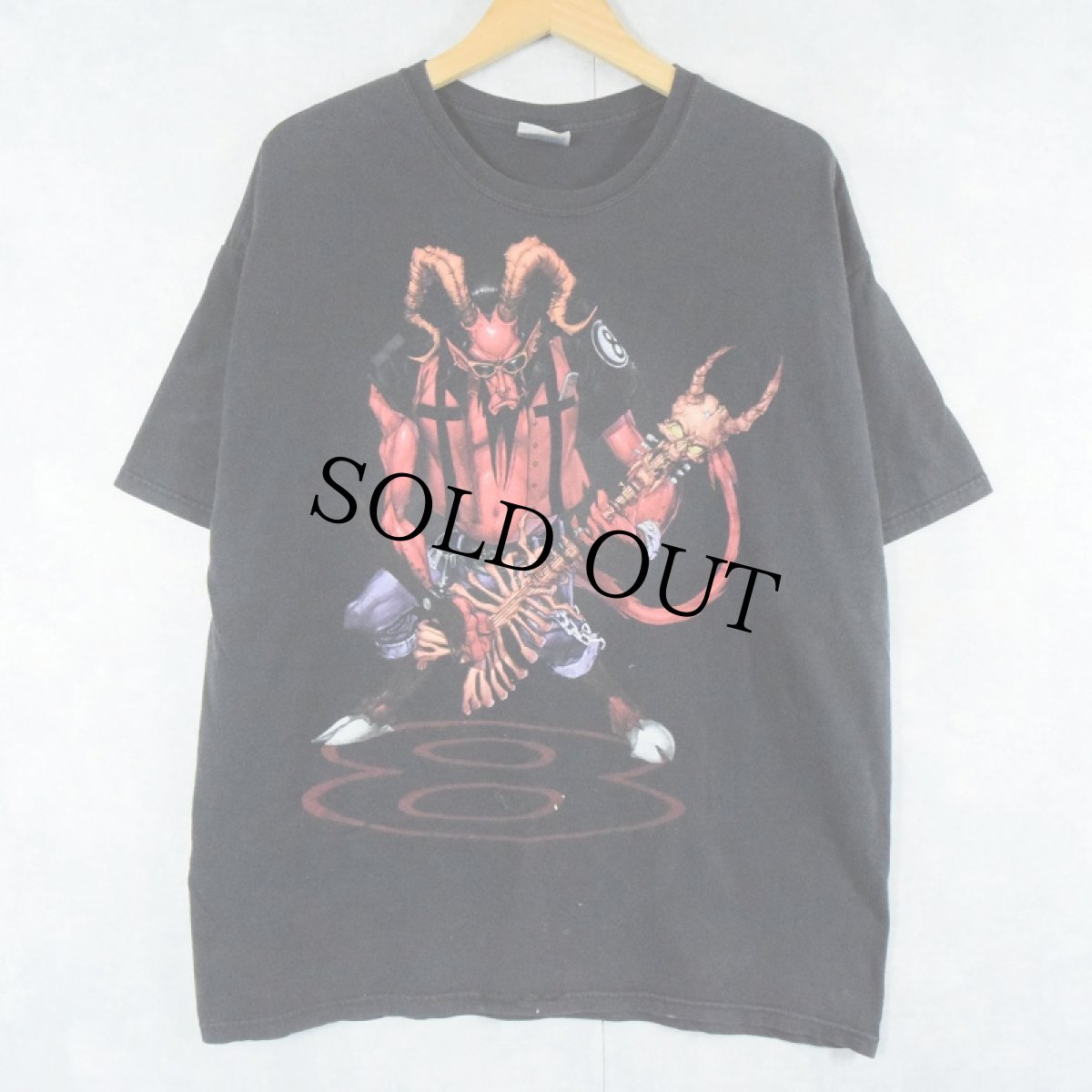 画像1: 【SALE】 2007 GUITAR HEADIII ビデオゲームプリントTシャツ XL (1)