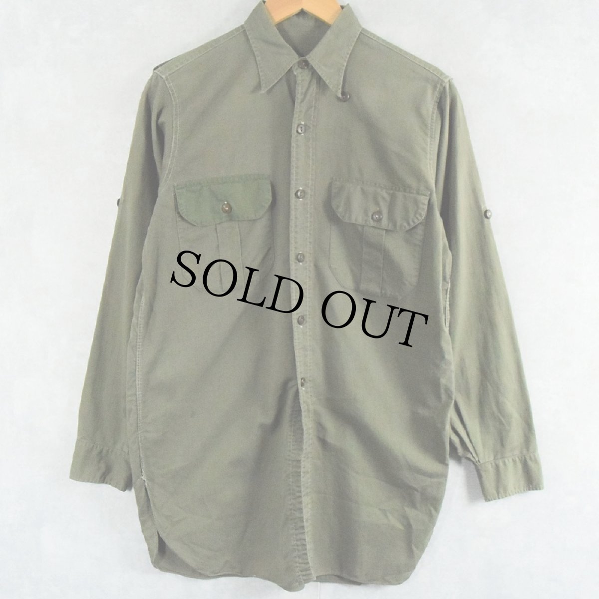 画像1: 【SALE】 50's CANADIAN ARMY エポレット付き コットンシャツ (1)