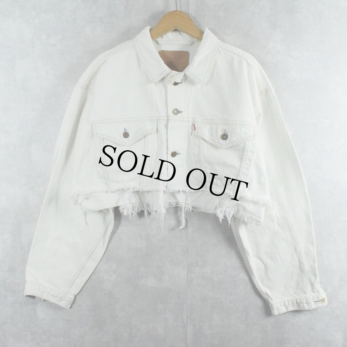画像1: 【SALE】 Levi's 75525 カットオフ ホワイトデニムジャケット L (1)