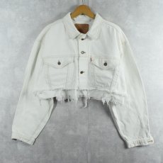 画像1: 【SALE】 Levi's 75525 カットオフ ホワイトデニムジャケット L (1)