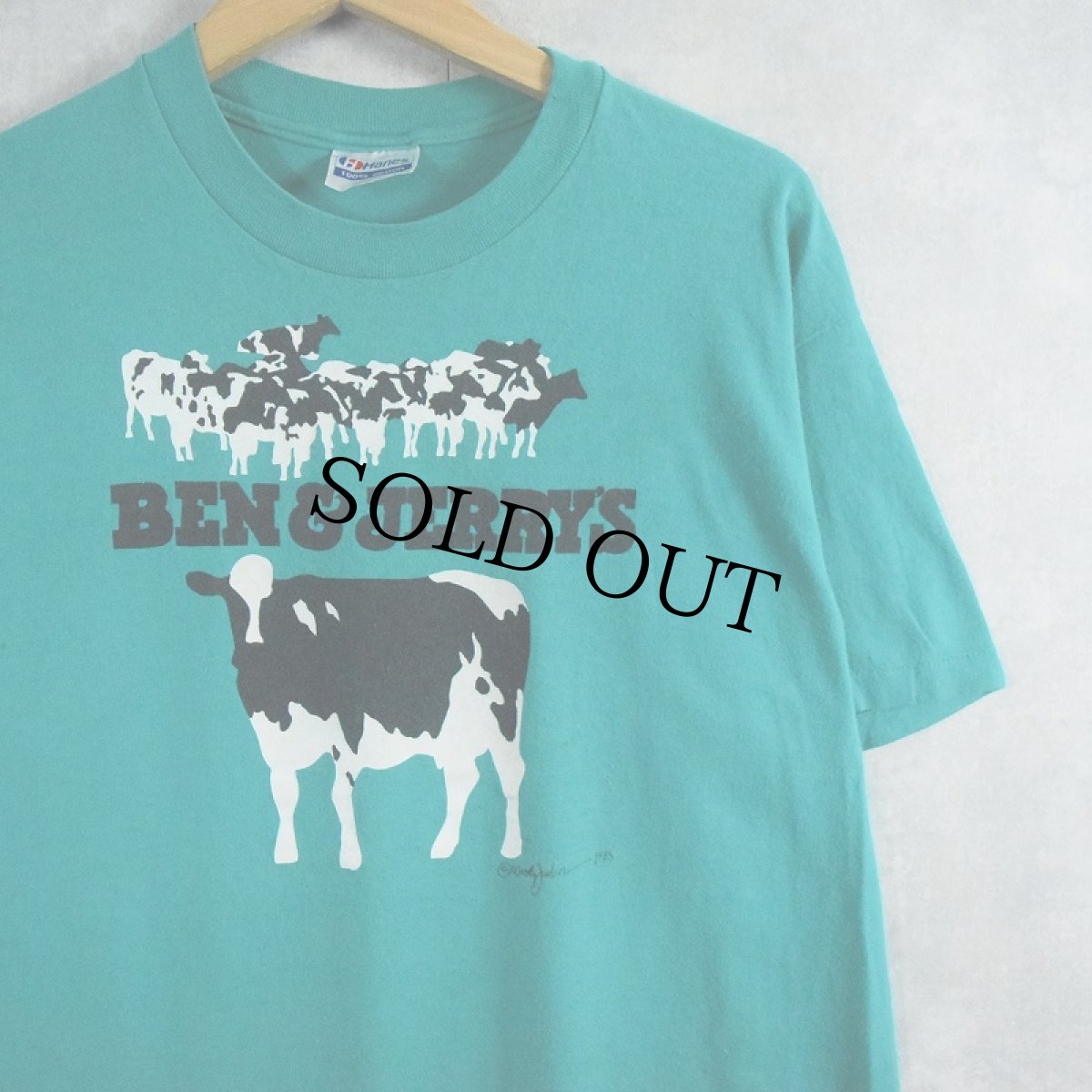 画像1: 80's BEN&JERRY'S USA製 "Woody Jackson" 企業プリントTシャツ XL (1)