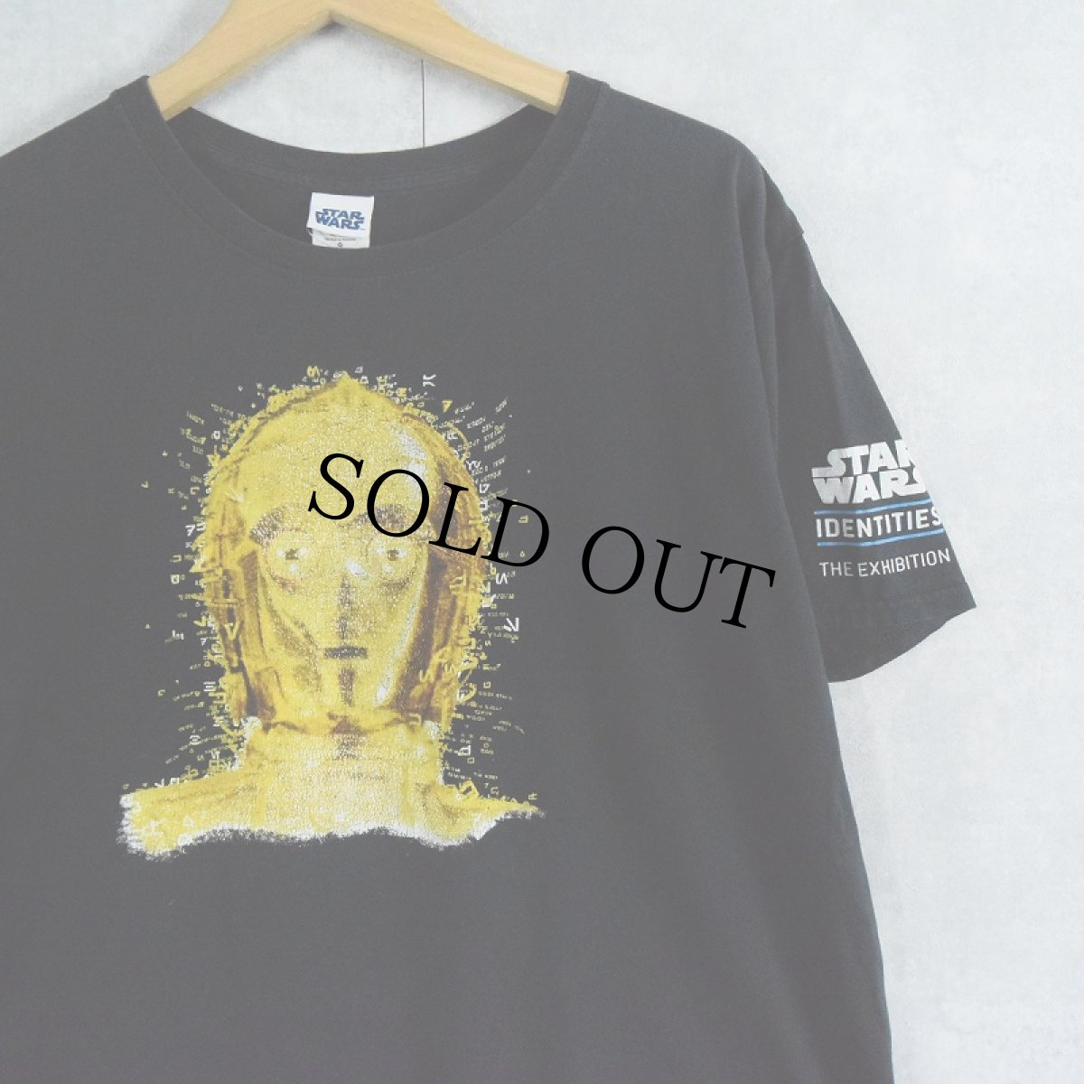 画像1: STAR WARS "C-3PO" 映画キャラクター プリントTシャツ BLACK L (1)