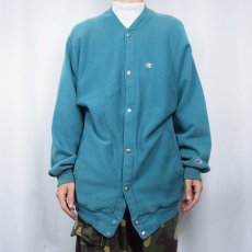 画像2: 【SALE】 90's Champion REVERSE WEAVE USA製 目付き スウェットスナップカーディガン XL (2)