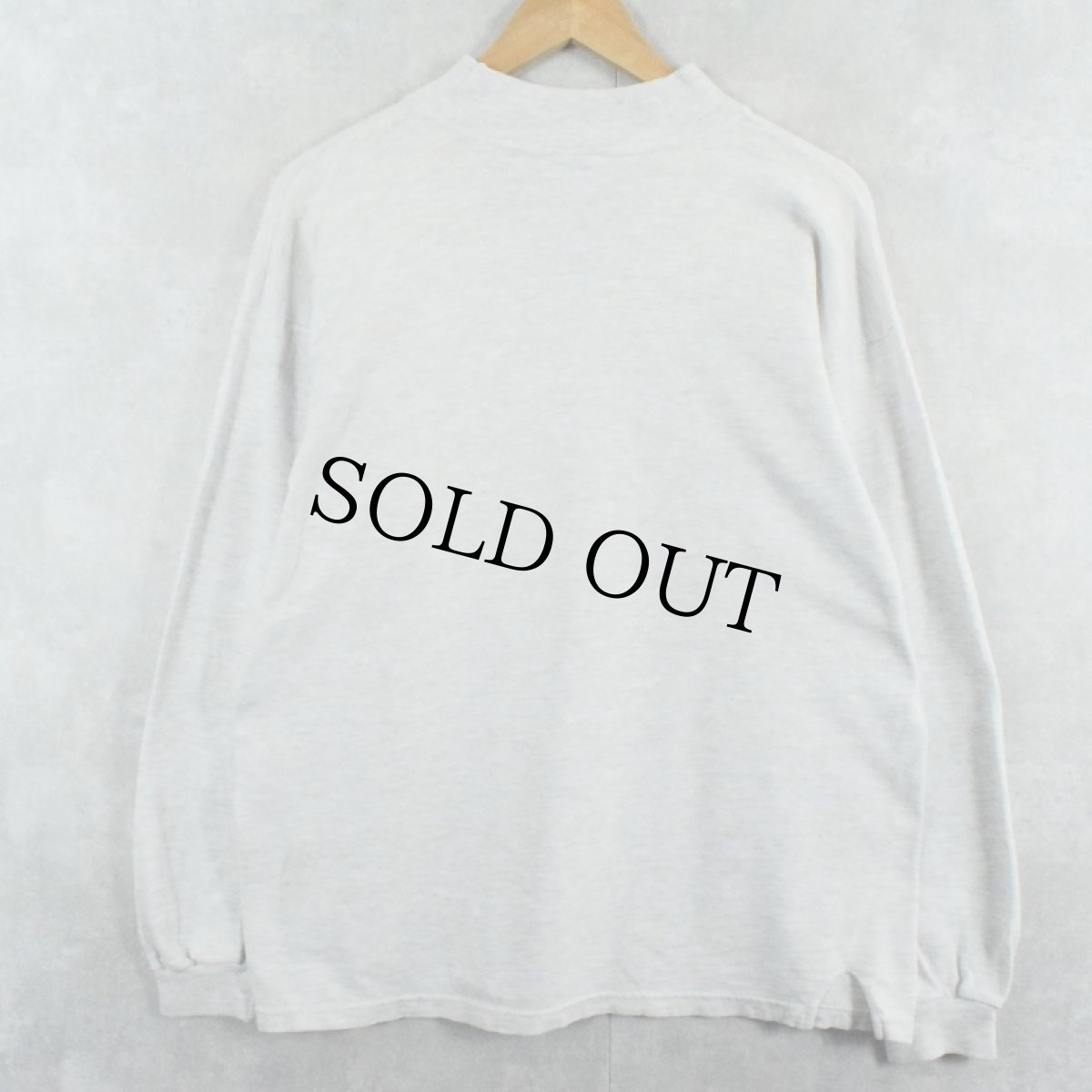 画像2: 90's Champion USA製 ロゴ刺繍 無地 モックネックロンT XL (2)