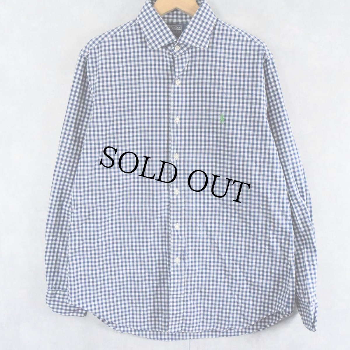 画像1: POLO Ralph Lauren "CUSTOM FIT" ギンガムチェック柄 コットンシャツ 16 34/35 (1)