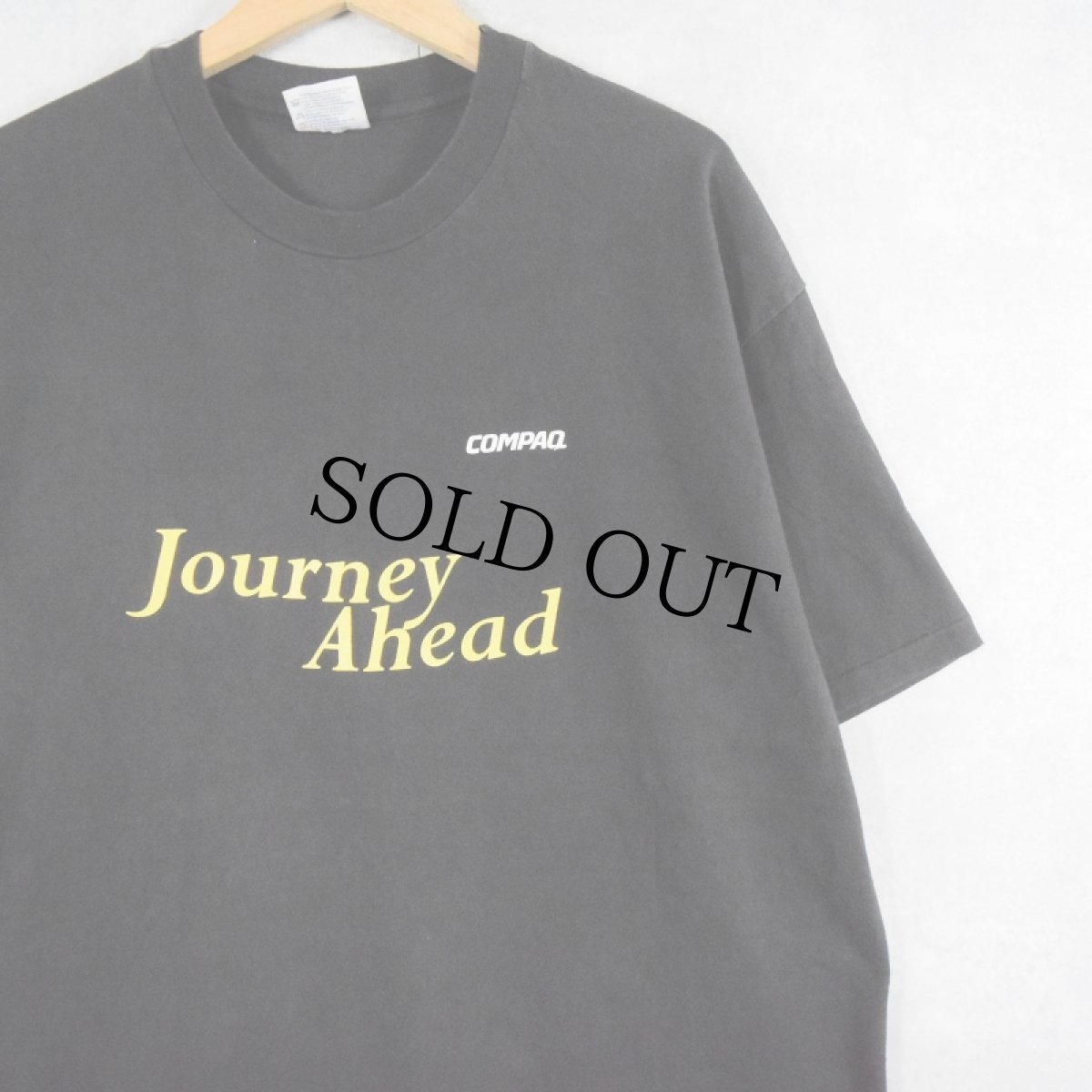 画像2: 90's COMPAQ "Journey Ahead" コンピューター企業プリントTシャツ BLACK XL (2)