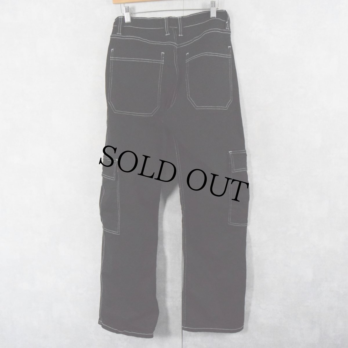 画像2: APHRODITE USA製 ステッチデザイン カーゴパンツ BLACK W31 (2)