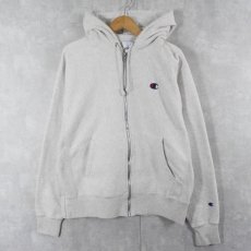 画像1: Champion REVERSE WEAVE ロゴ刺繡 スウェットジップパーカー M (1)