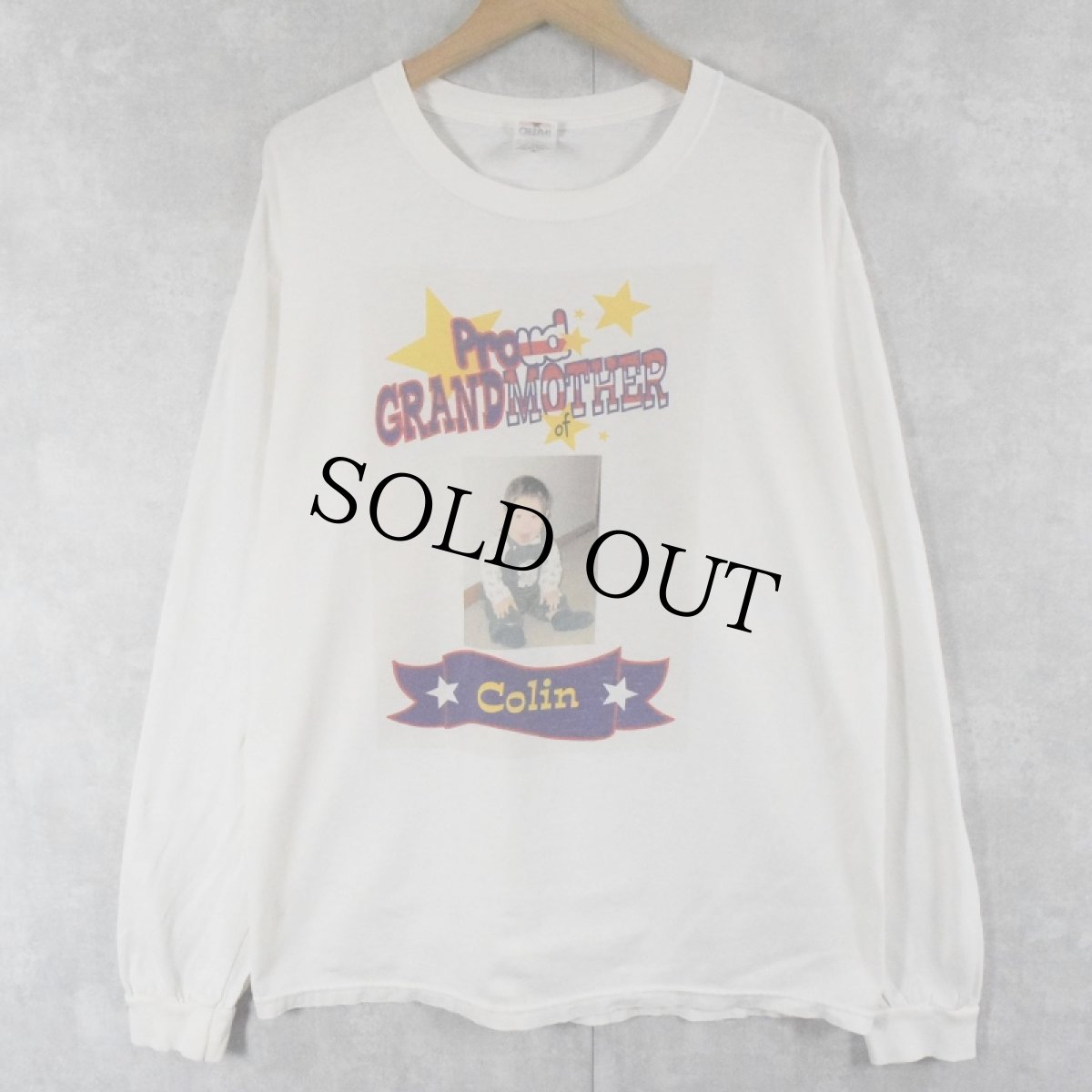 画像1: "Proud GRAND MOTHER of Colin" メモリアルフォトプリントロンT L (1)