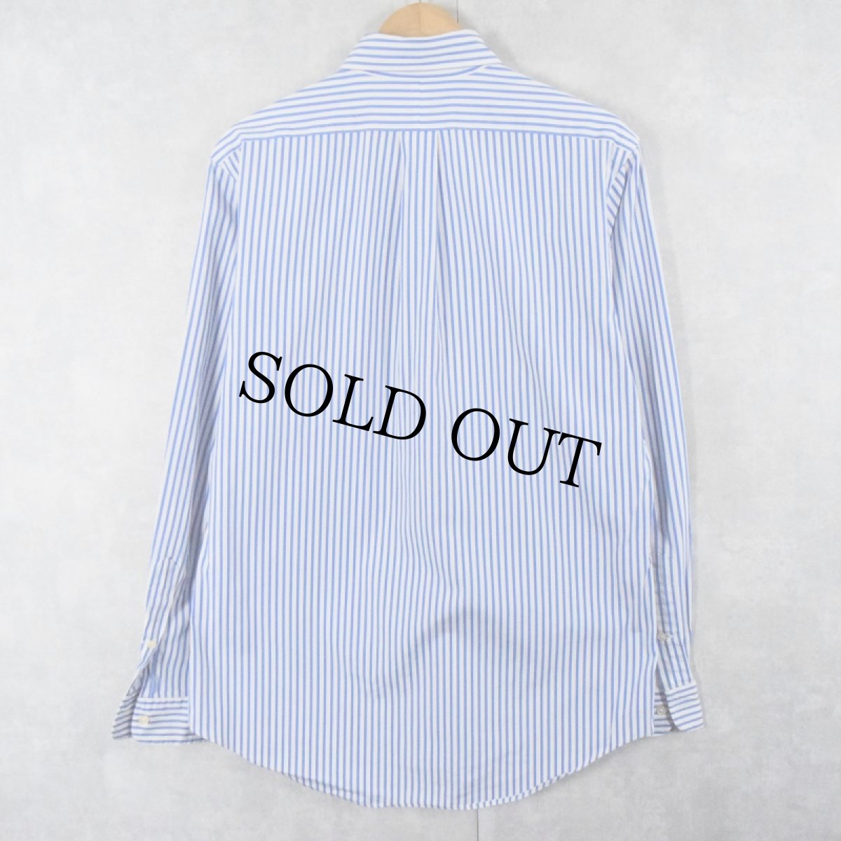 画像2: Ralph Lauren "CUSTOM FIT" ストライプ柄 コットンボタンダウンシャツ M (2)