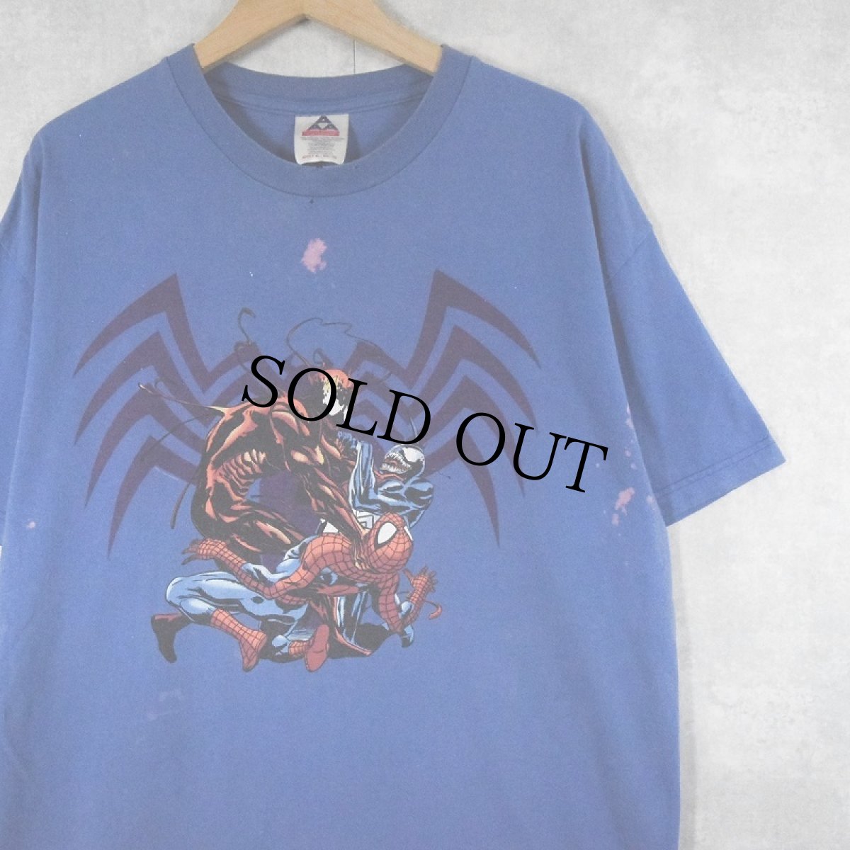 画像1: MARVEL "VENOM × CARNAGE × SPIDER-MAN" キャラクター プリントTシャツ XL (1)
