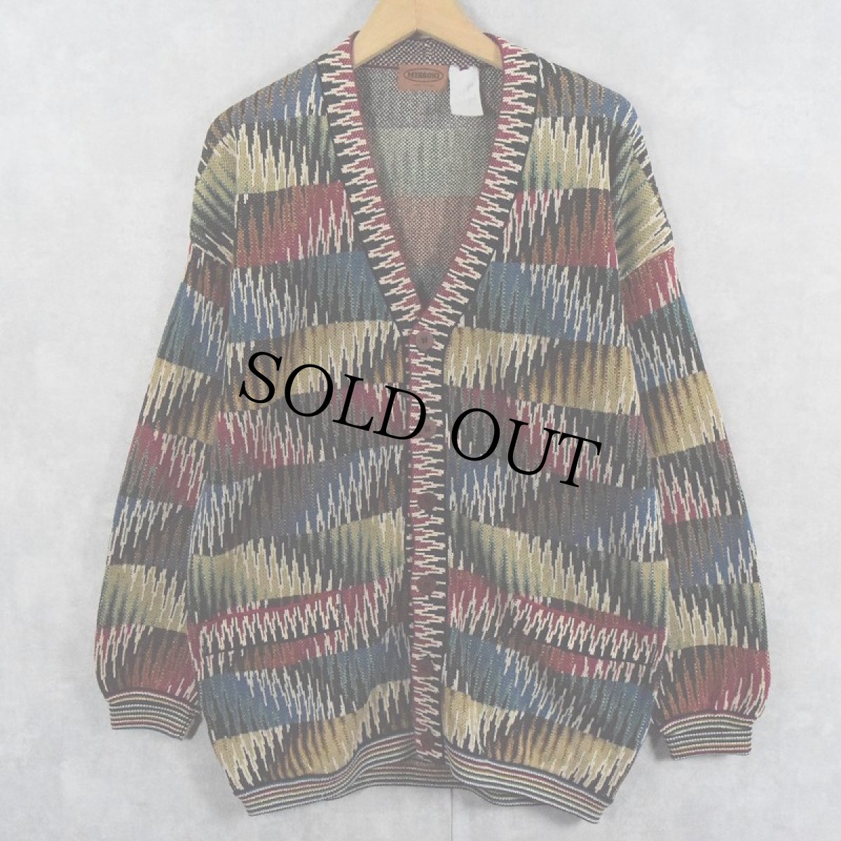 画像1: 【SALE】 MISSONI ITALY製 総柄コットンリネン ニットカーディガン (1)