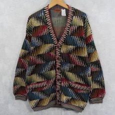 画像1: 【SALE】 MISSONI ITALY製 総柄コットンリネン ニットカーディガン (1)