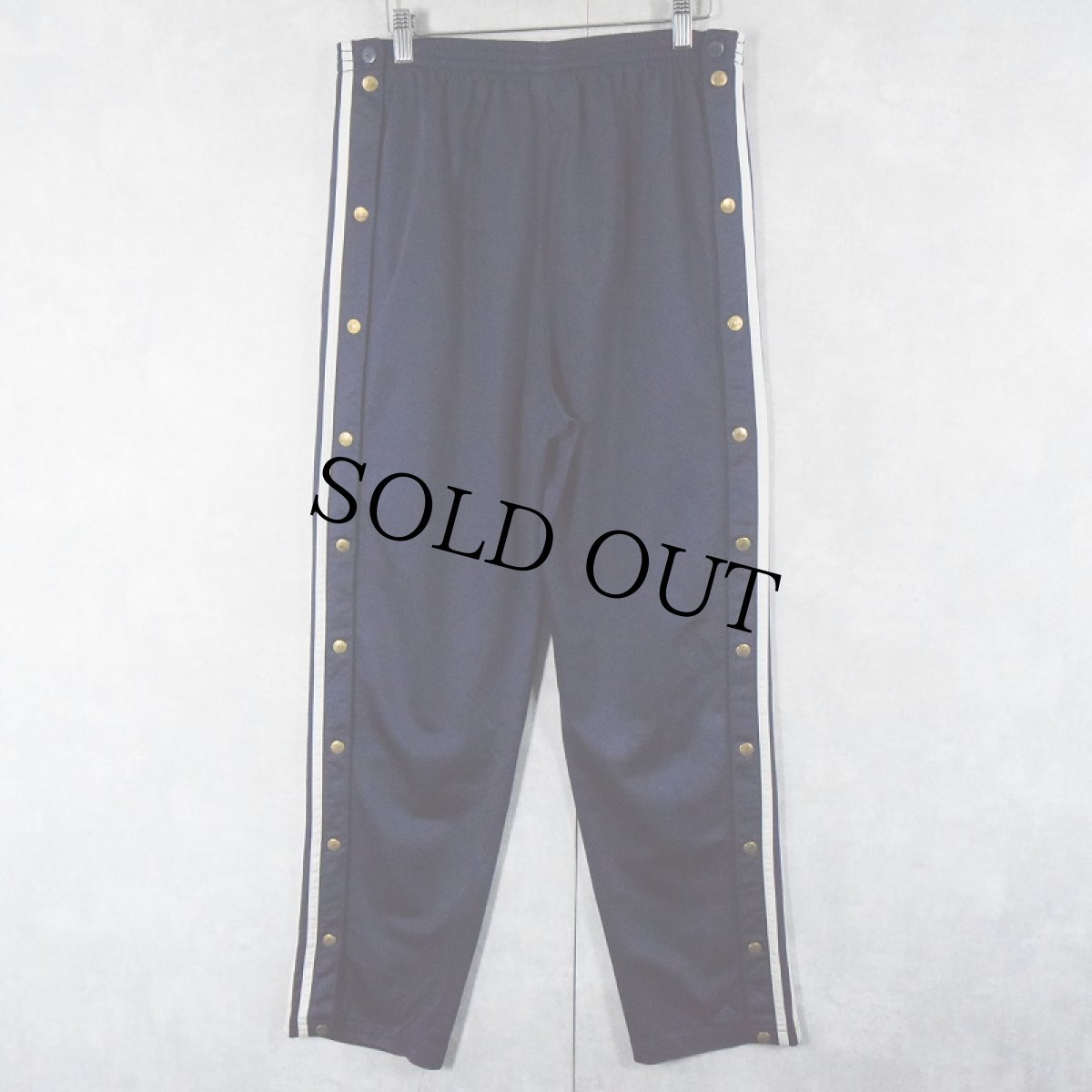 画像2: adidas ロゴ刺繍 サイドスナップ トラックパンツ NAVY M (2)