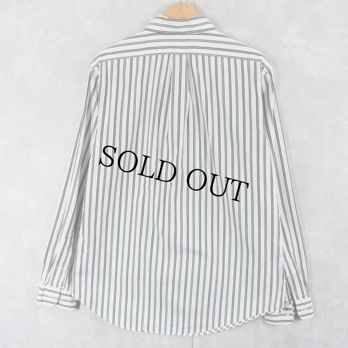 画像2: POLO Ralph Lauren "CUSTOM FIT" マルチストライプ柄 コットンボタンダウンシャツ L (2)