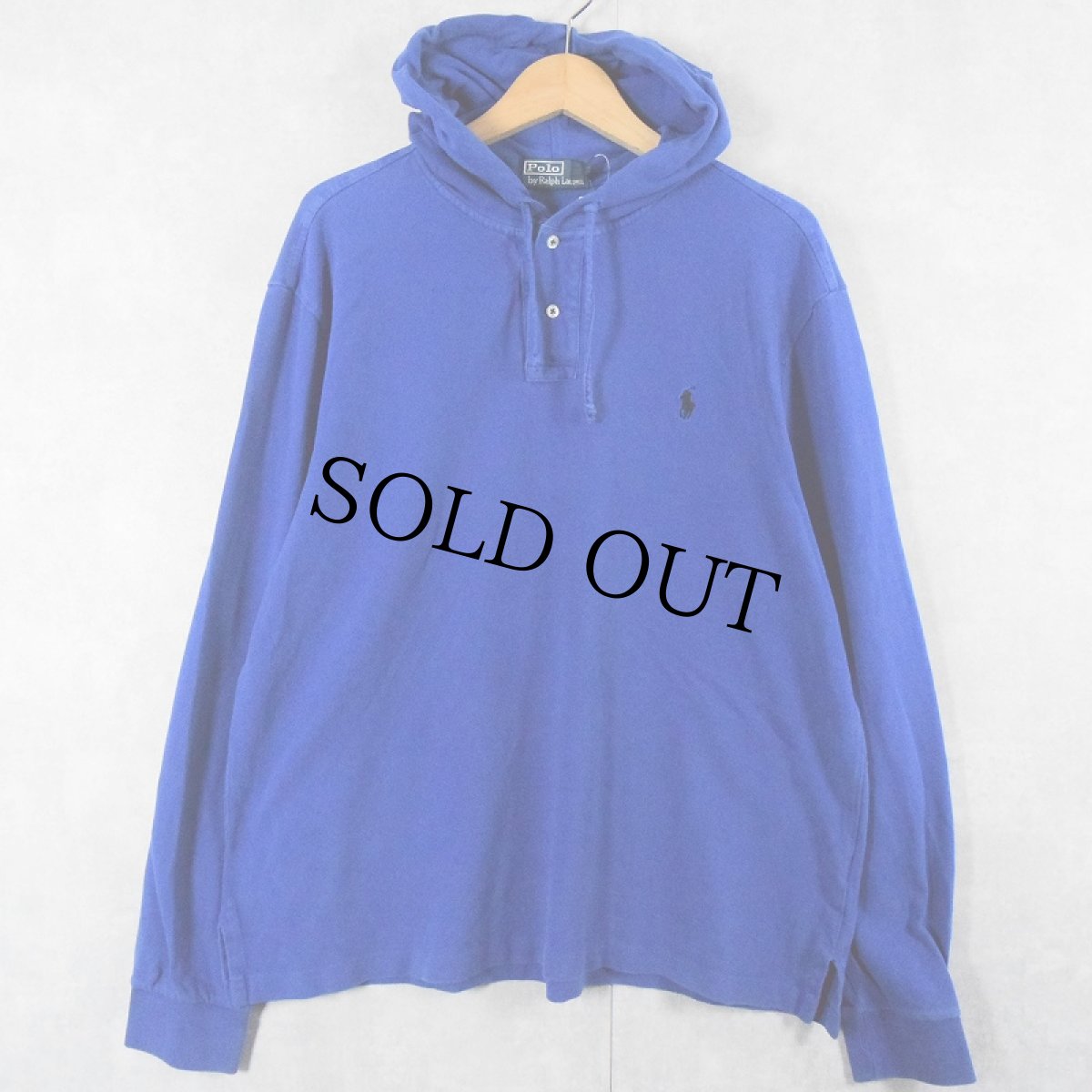 画像1: 【SALE】 POLO Ralph Luren ロゴ刺繍 ヘンリーネック サーマルパーカー XL (1)
