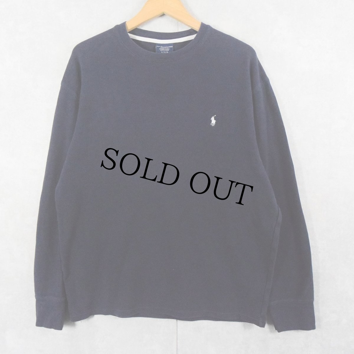 画像1: POLO Ralph Luren ロゴ刺繍 サーマルロンT NAVY XL (1)
