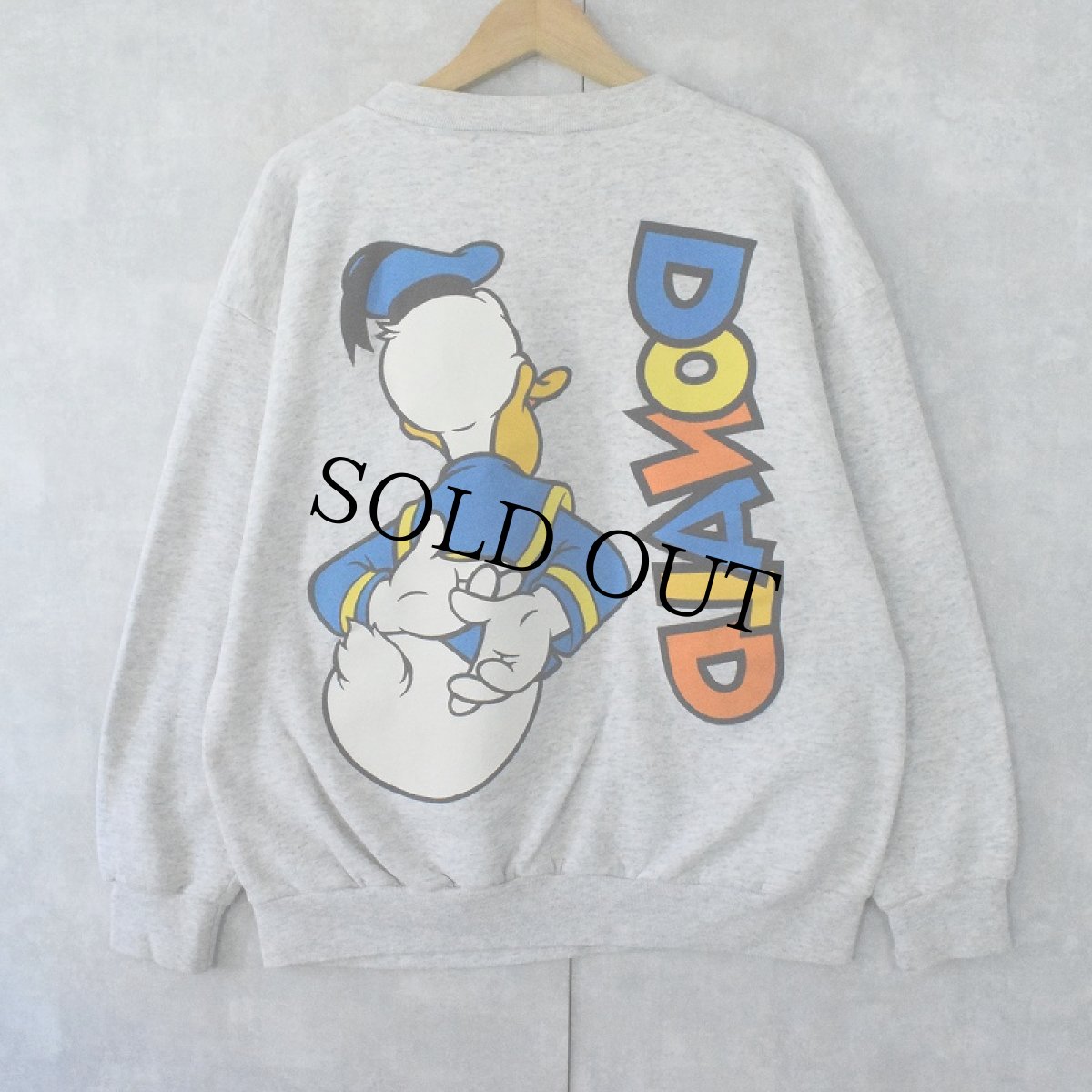 画像2: 80〜90's Disney ドナルドダック USA製 キャラクタープリントスウェット L (2)