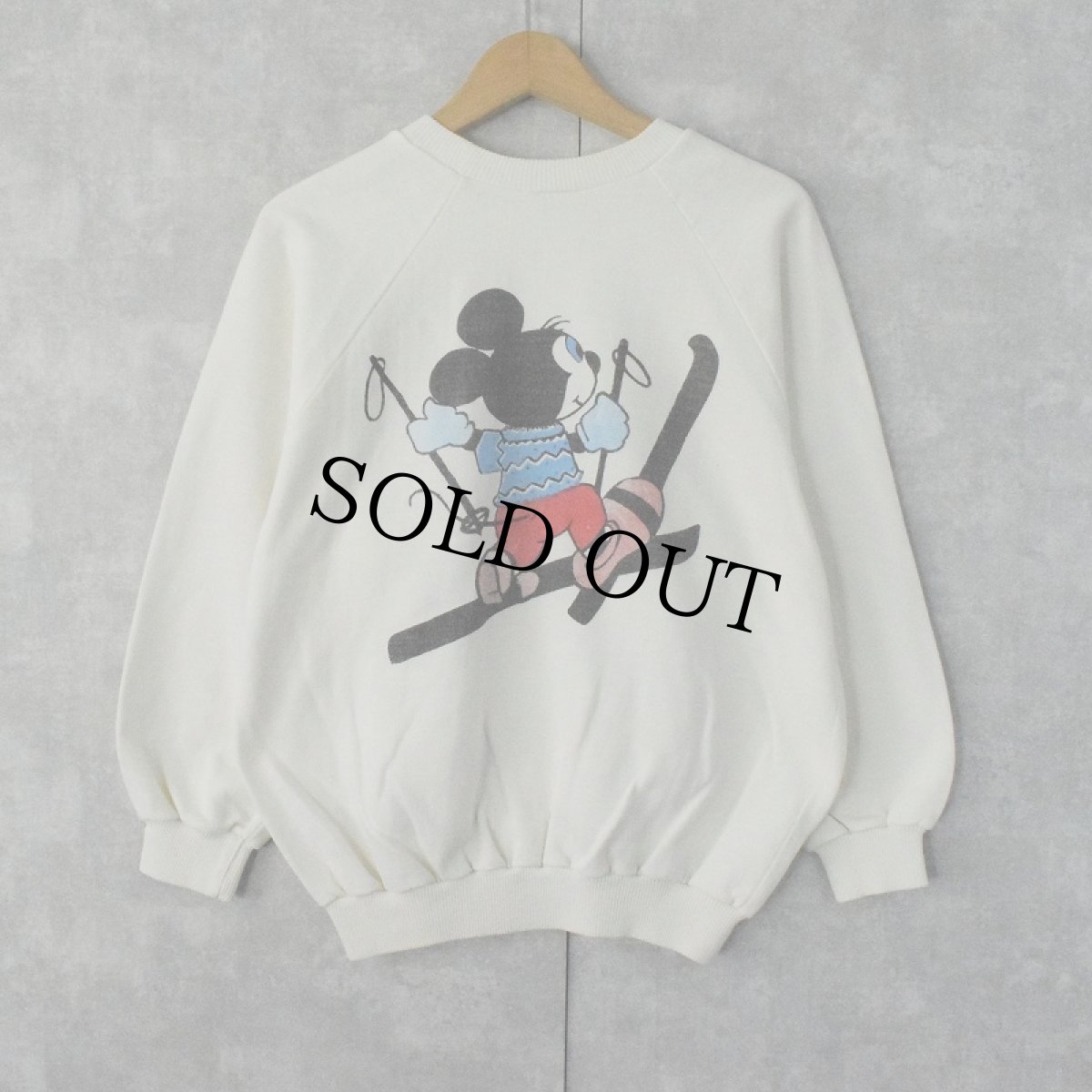 画像2: 〜80's FRANCE製 MICKEY MOUSE キャラクタープリントラグランスウェット (2)