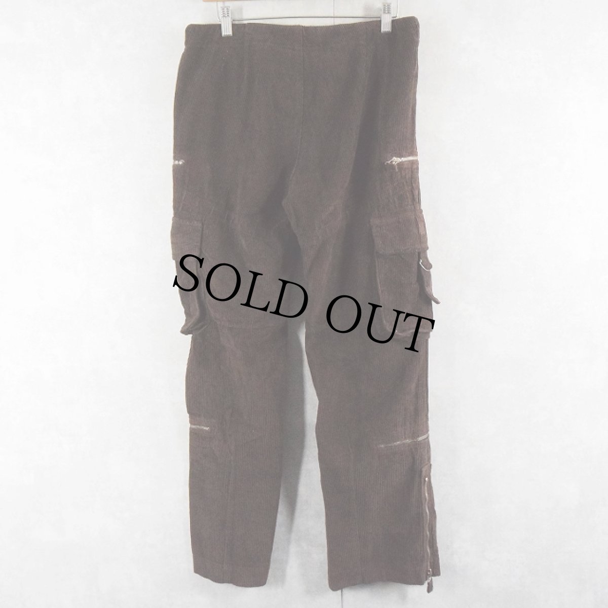 画像2: デザイン コーデュロイカーゴパンツ BROWN W32 (2)