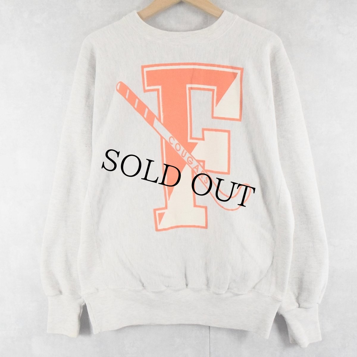 画像1: 90's USA製 REVERSE WEAVE TYPE "FALLSTON HOCKEY" バックプリントスウェット L (1)