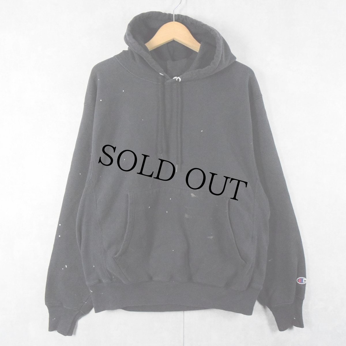 画像1: 2000's Champion REVERSE WEAVE スウェットフーディー 目無し BLACK M (1)