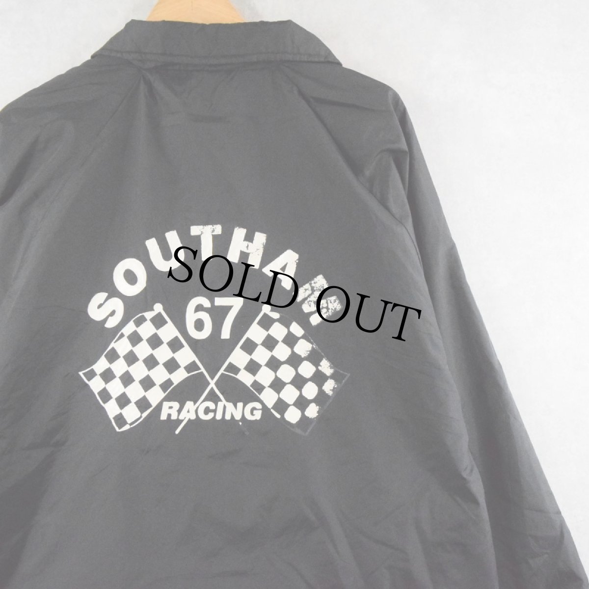 画像1: 【SALE】 GO NORTH "SOUTHAM 67 RACING" ナイロンコーチジャケット BLACK L (1)