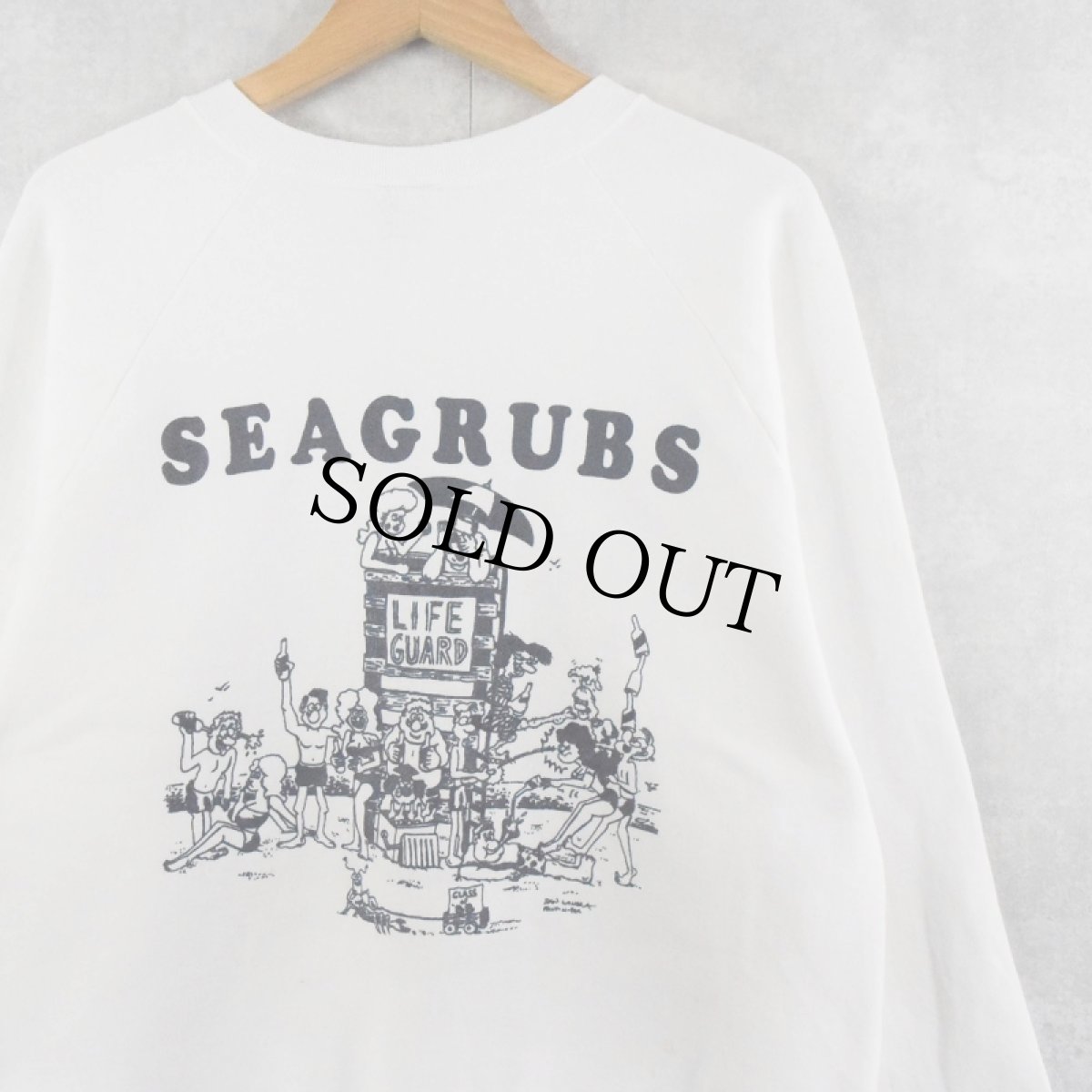 画像2: 80's USA製 "THE COOLER CLASS" イラストプリントラグランスウェット L (2)