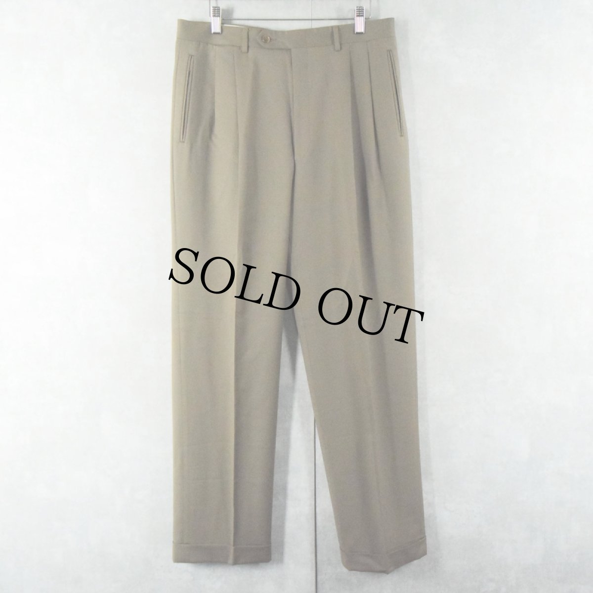 画像1: CANALI ITALY製 2タック ウールスラックス W34 (1)