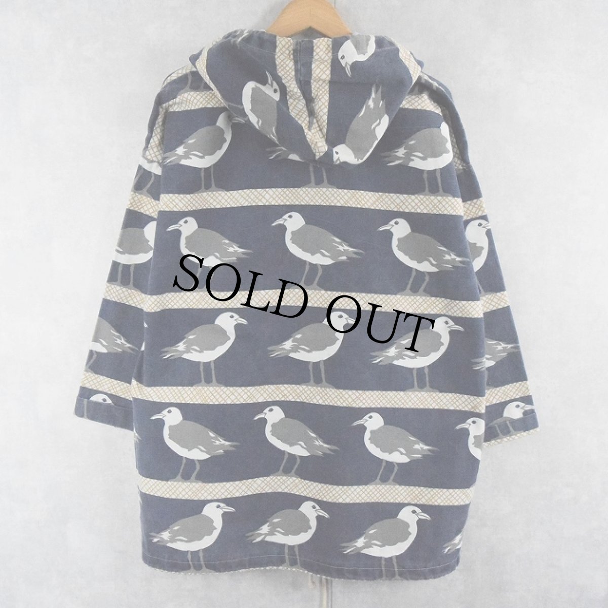 画像2: 90's MICHIGAN RAG CO. USA製 カモメ柄 コットンパーカー S/M (2)