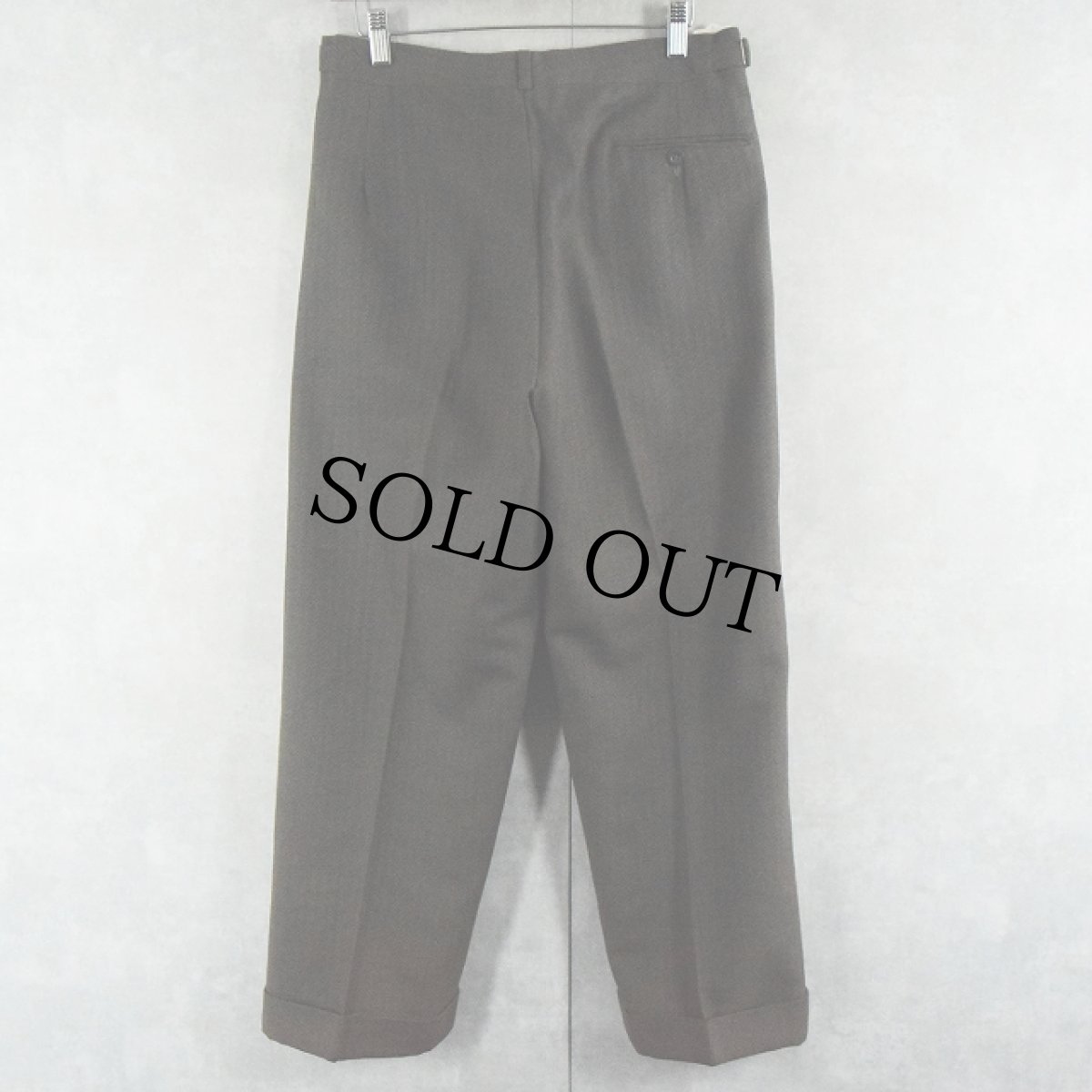 画像2: 50〜60's サイドアジャスター付き ウールスラックス W30 (2)