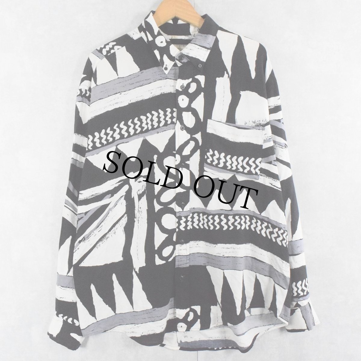 画像1: Parametre 総柄ボタンダウンシャツ SIZE5 (1)