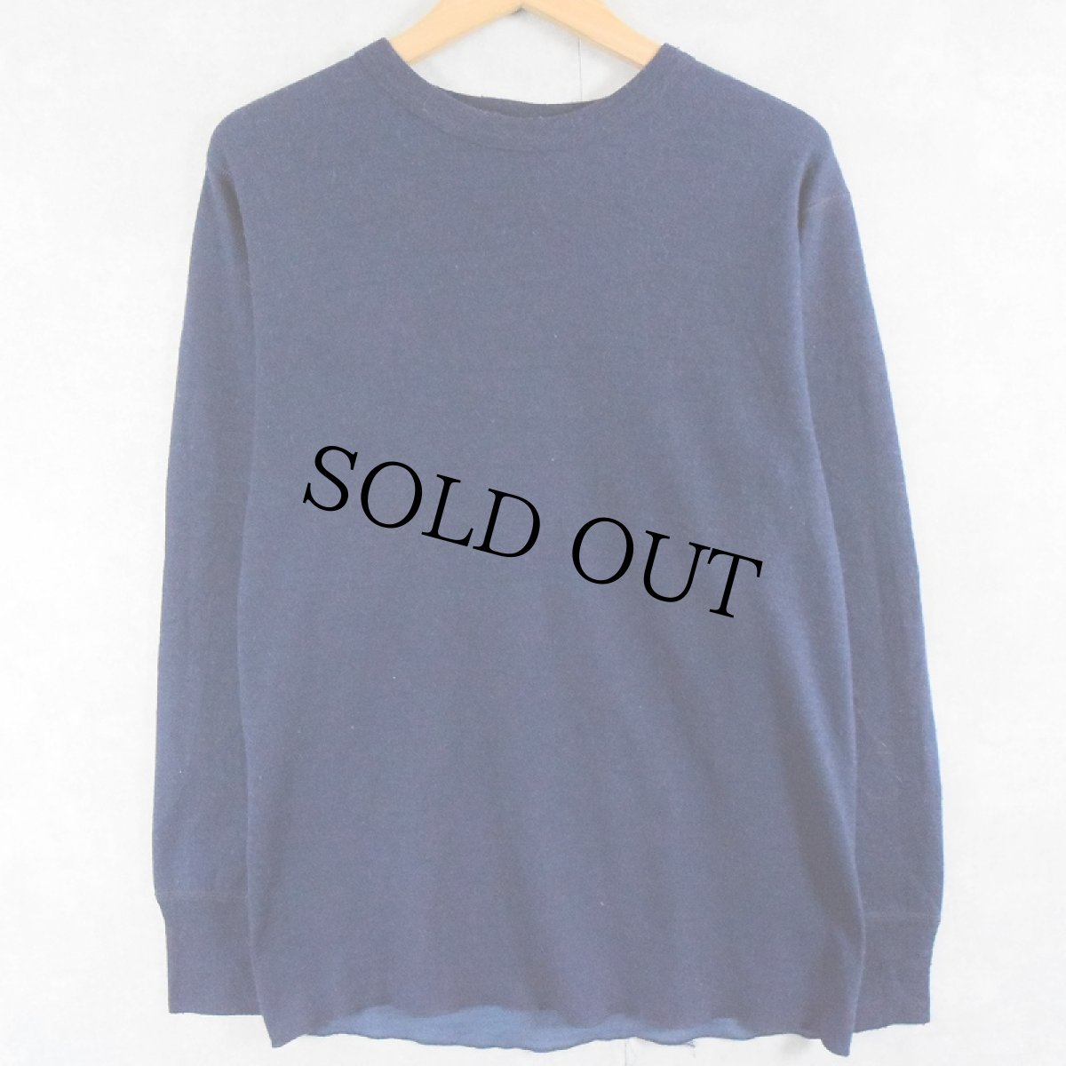 画像1: 90's duofold USA製 無地 2PLYカットソー NAVY M (1)