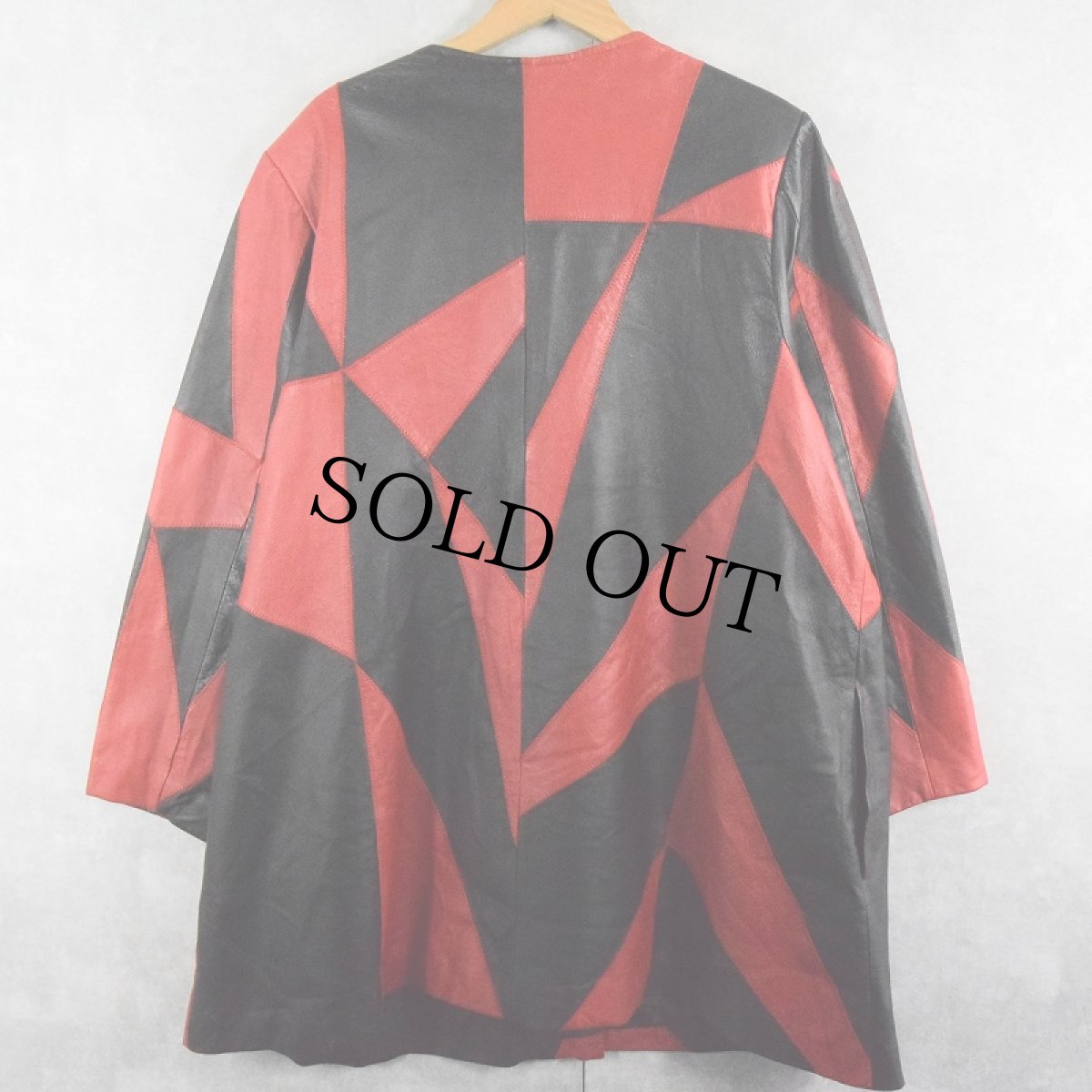 画像2: VIA ACCENTI パッチワーク レザーコート (2)