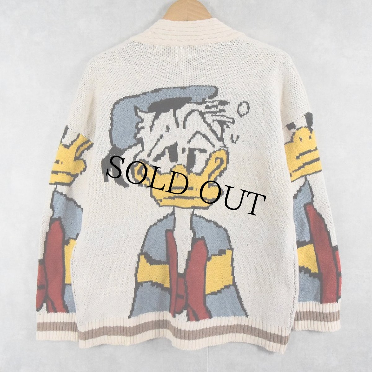 画像2: ドナルドダック 柄編みニットカーディガン (2)