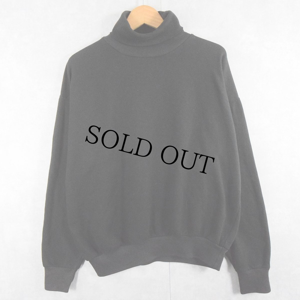 画像1: 【SALE】 90〜2000's H.Valentino タートルネックスウェット BLACK XL (1)