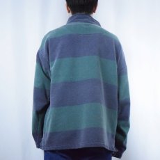 画像3: 90's GAP ボーダー柄 ハーフスナップスウェット XL (3)