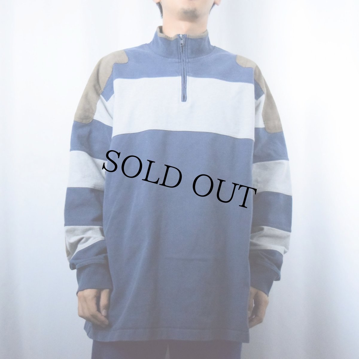 画像2: 90〜2000's ORVIS パッチ付き ハーフジップスウェット XL (2)